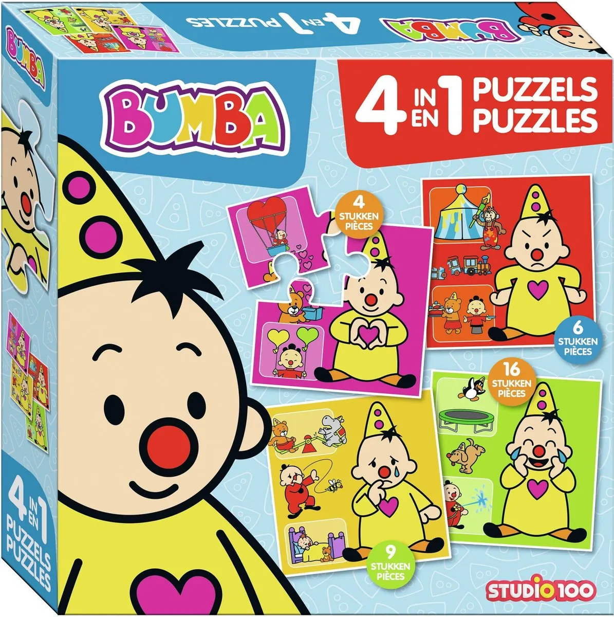 Bumba puzzel - 4 in 1 puzzel (4, 6, 9, 16 stukjes) - gevoelens speelgoed