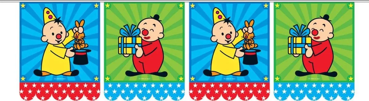 Bumba thema verjaardag vlaggenlijn 6 meter - Feestartikelen vlaggetjes - Kinderverjaardag speelgoed