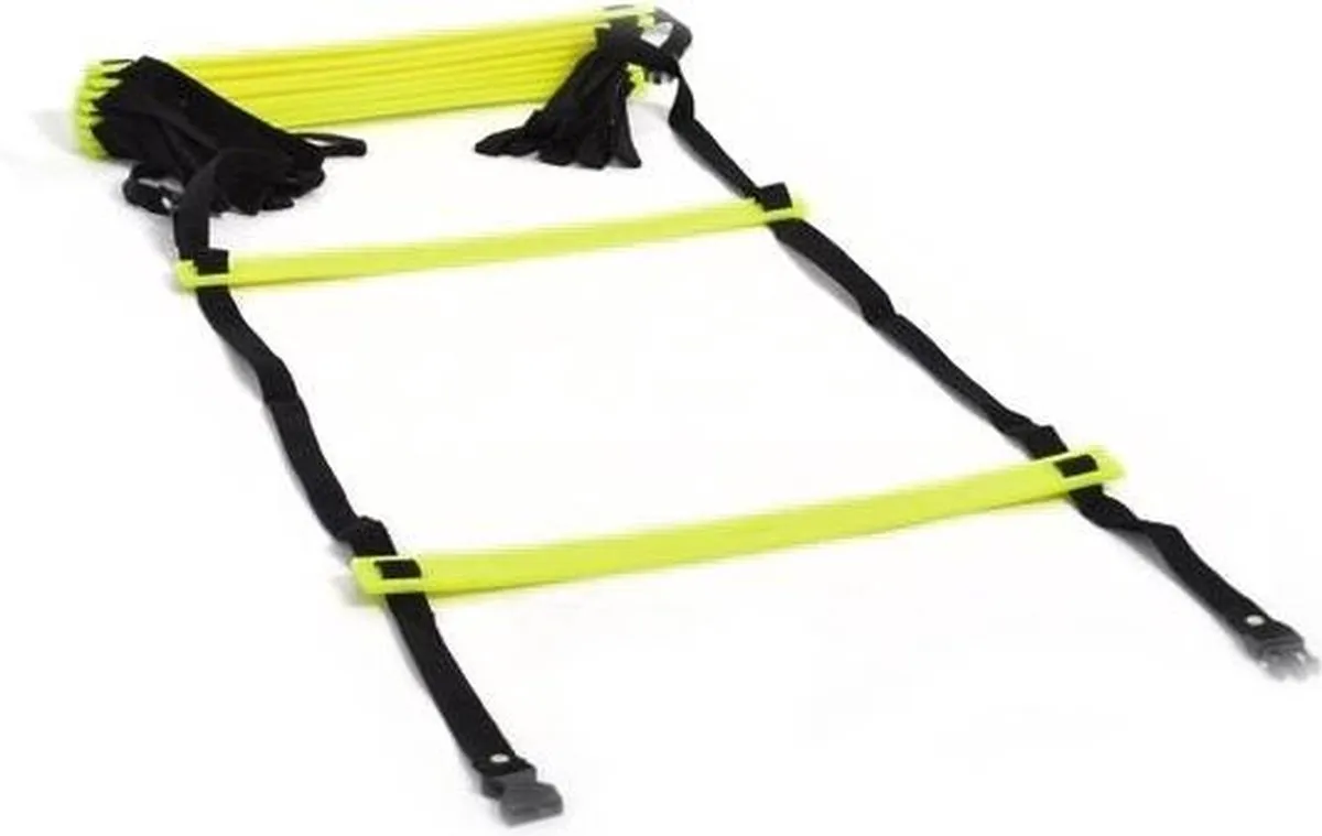 Ciclon Sports Loopladder - Speedladder 4 meter - Verstelbare treden - geel/zwart speelgoed
