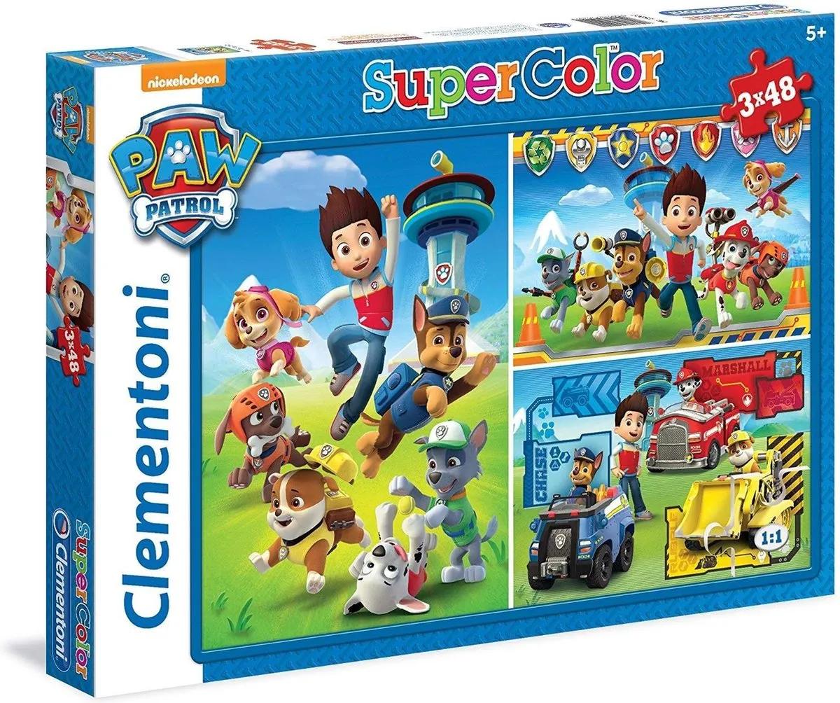 Clementoni Kinderpuzzels - Paw Patrol 3 Puzzels van 48 Stukjes, Puzzel, 4+ jaar - 25209 speelgoed