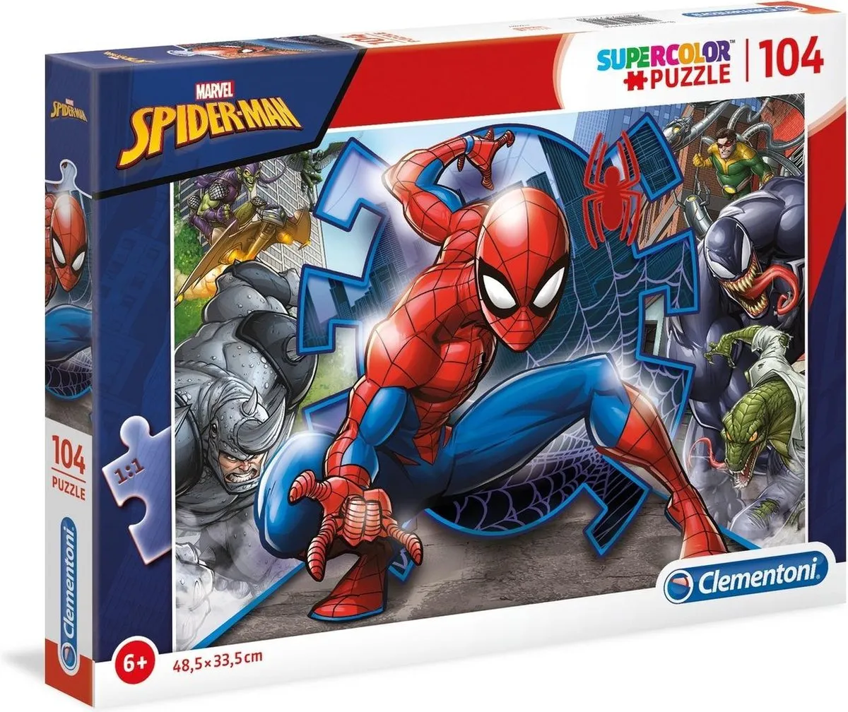 Clementoni - Puzzel 104 Stukjes Spider Man 2, Kinderpuzzels, 6-8 jaar, 27116 speelgoed
