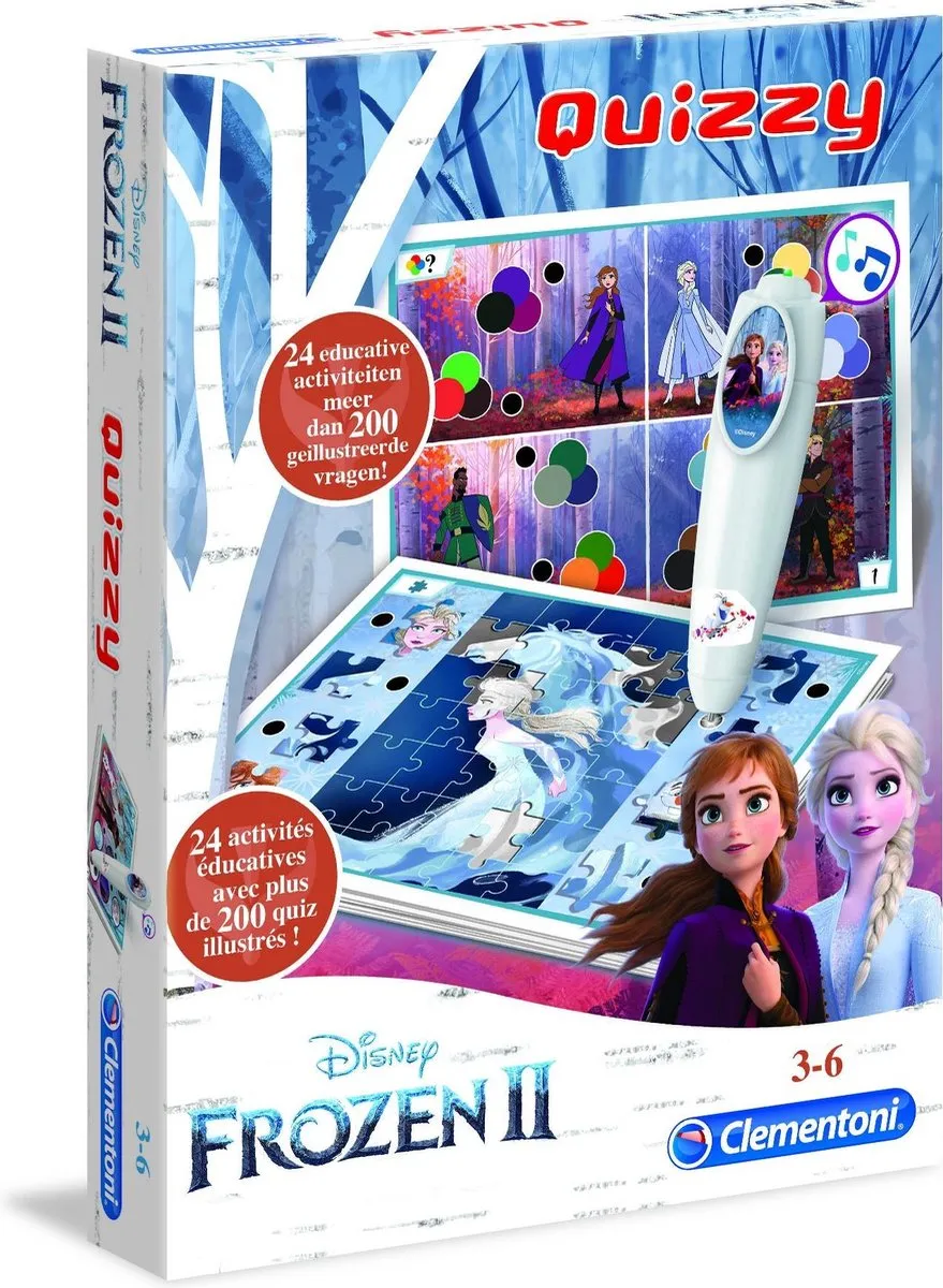 Clementoni - Quizzy Frozen 2 - Educatief Spel - Met Wonderpen - Leer over Vormen, Kleuren, Cijfers en meer - 3-6 jaar speelgoed