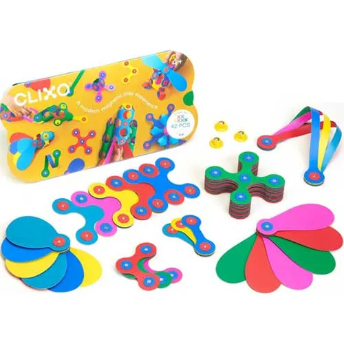 Clixo Rainbow - 42 stuks; flexibel magneet speelgoed speelgoed