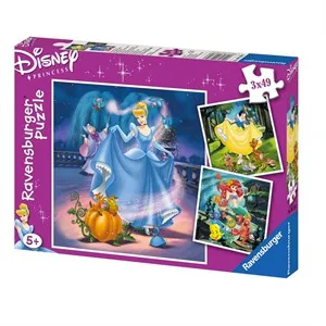 Ravensburger - Disney Puzzel (3) Assepoester, Sneeuwwitje en De kleine zeemeermin speelgoed