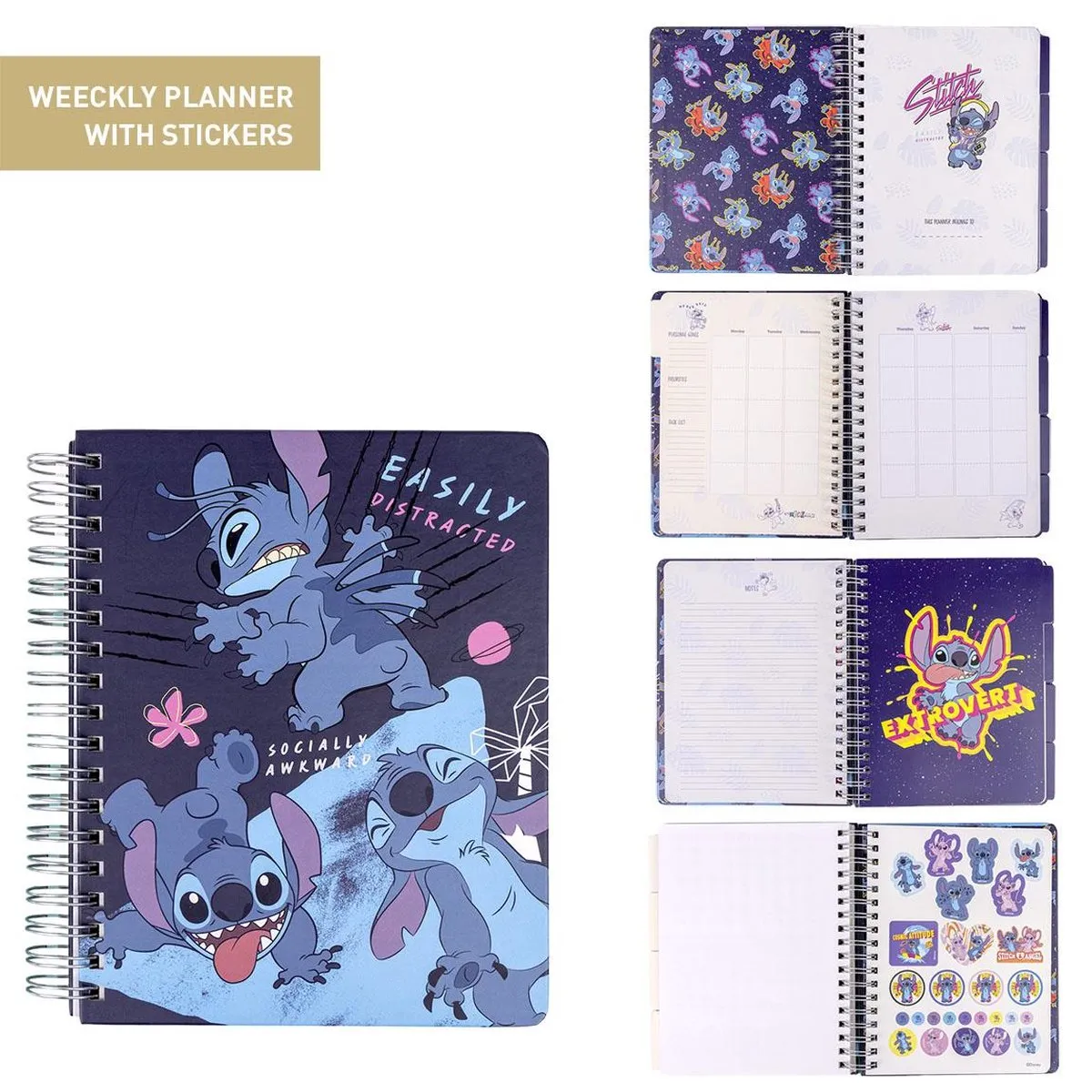 Disney Stitch Weekplanner 2024 Met Stitch Stickers - Familieplanner - To Do Planner speelgoed