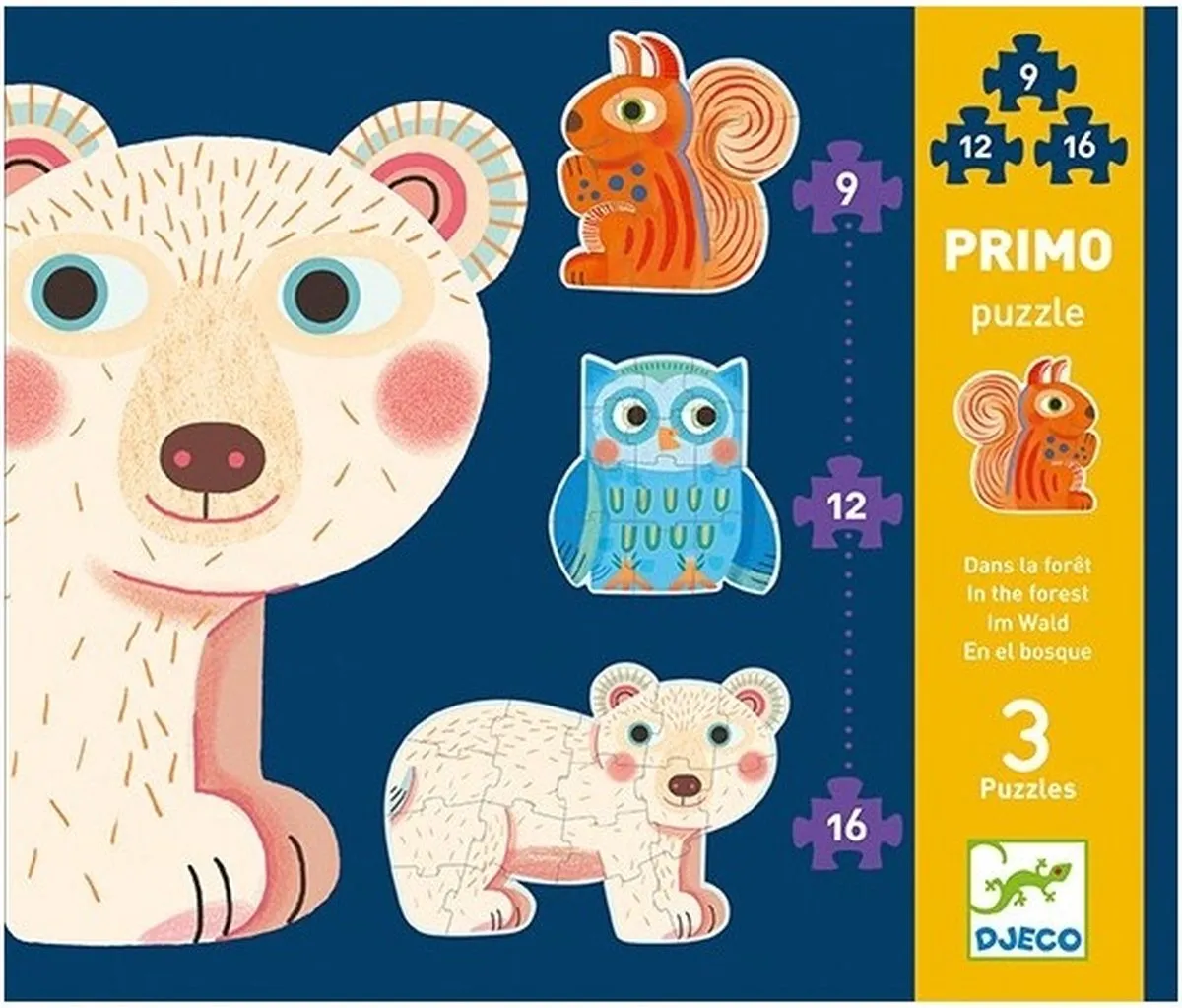 Djeco - Djeco Primo Puzzel In het Bos 9, 12, 16 st speelgoed