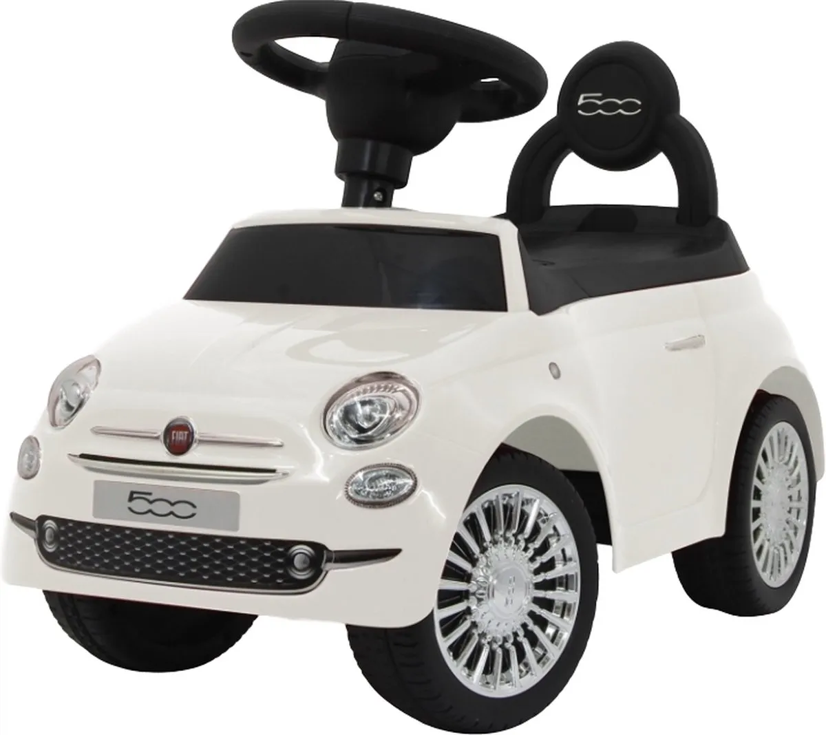 Eco Toys Fiat 500 Loopauto - Wit - met claxon speelgoed