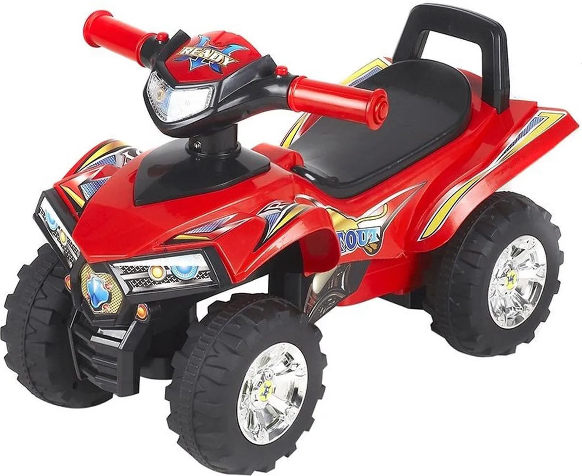 Eco Toys Quad Loopauto - Rood - Met licht, geluid en muziek speelgoed