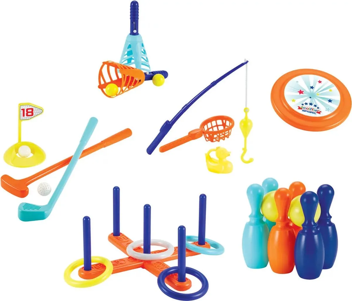 Ecoiffier Koffer Sporten Buitenspeelgoed 6-delig speelgoed