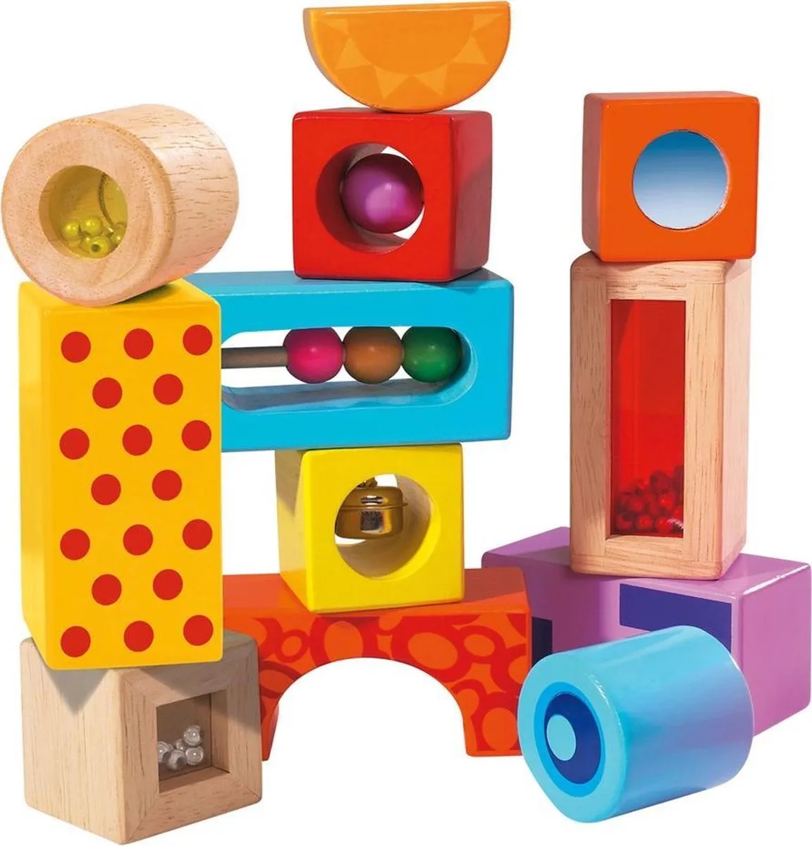 Eichhorn - Blokken Met Geluid 12 stuks - vanaf 1 jaar - Houten Speelgoed speelgoed