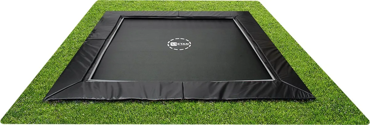 Etan UltraFlat Trampoline - 198 x 198 cm - Zwart - Vierkant - Gelijkvloers - Max. Gebruikersgewicht 150 kg speelgoed