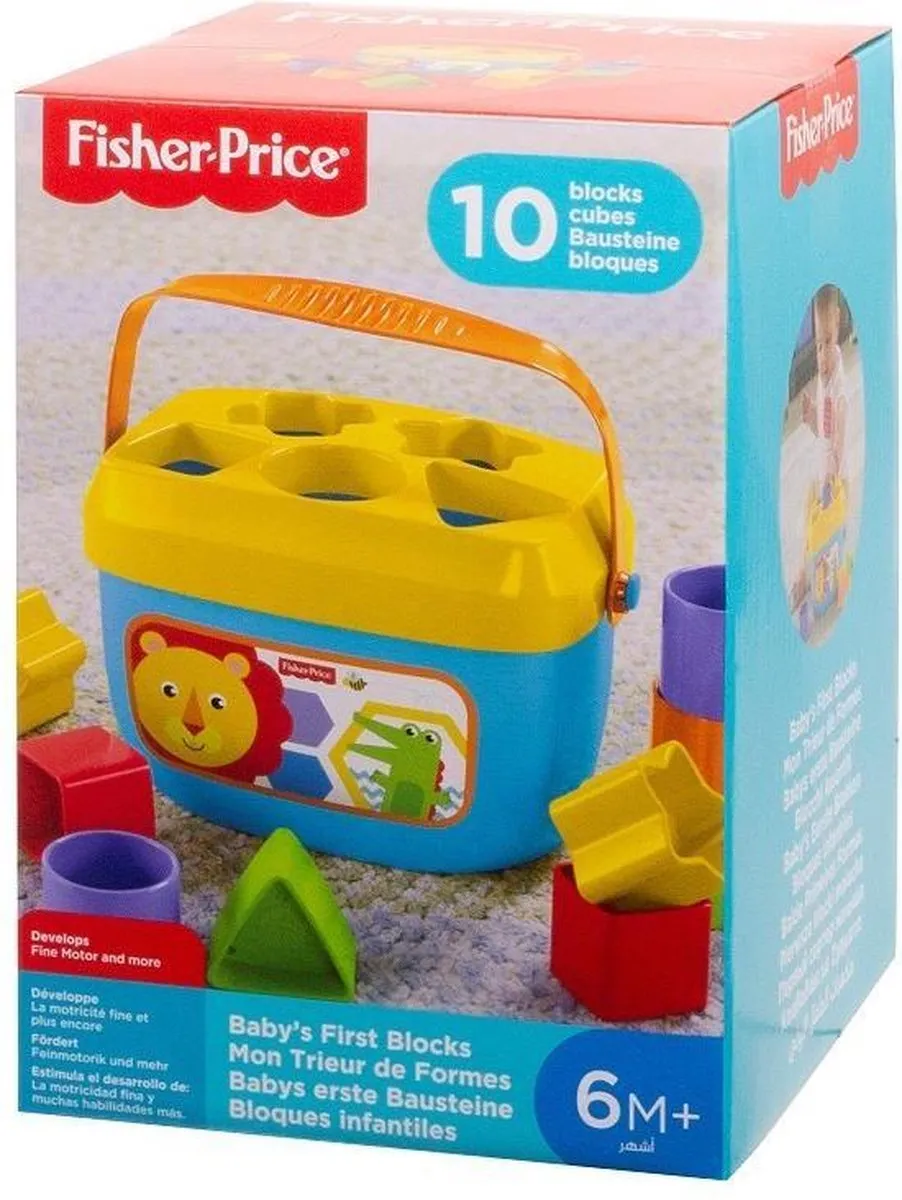 Fisher-Price Baby's Eerste Blokken Vernieuwde Editie - Blokkendoos met 10 Onderdelen speelgoed