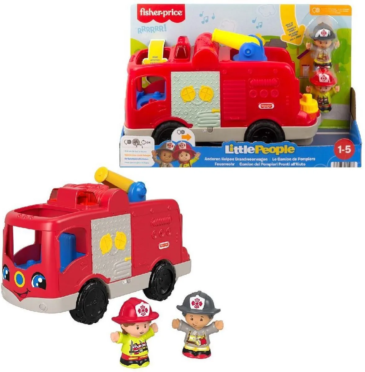 Fisher-Price Little People Grote Brandweerauto - Speelset speelgoed