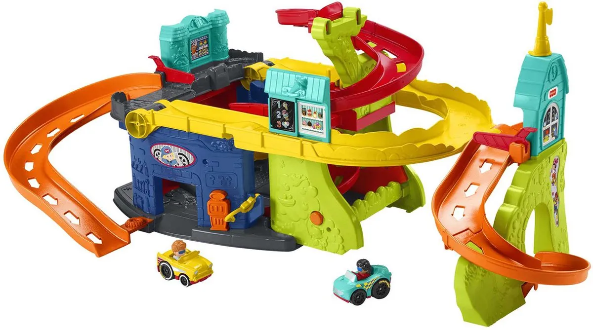 Fisher-Price Little People Zit en Sta Wheelies Garage - Racebaanset speelgoed