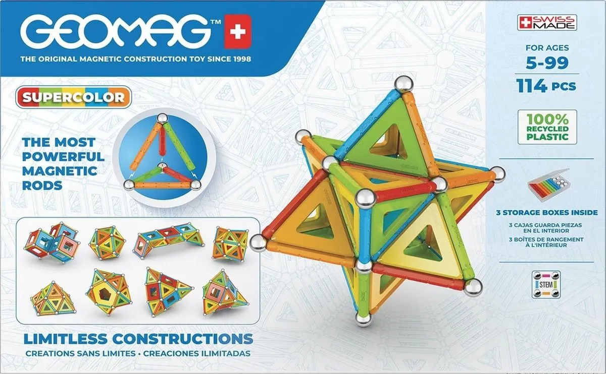 Geomag Super Color Recycled 114 delig speelgoed