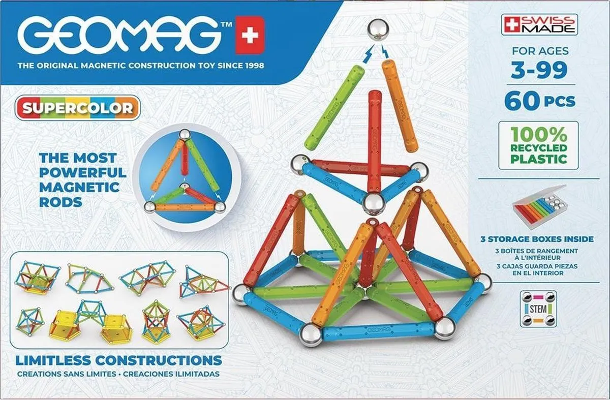 Geomag Super Color Recycled 60 delig speelgoed