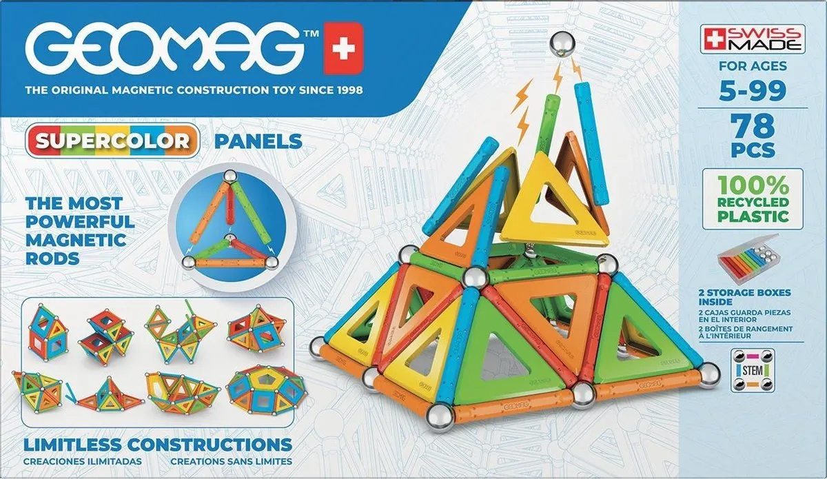 Geomag Super Color Recycled 78 delig speelgoed
