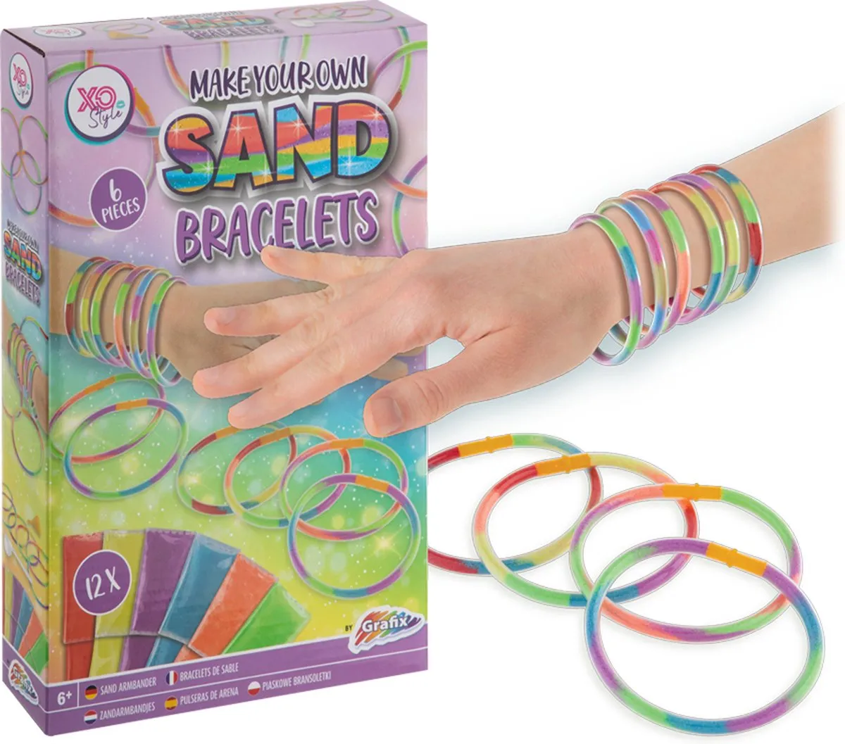 Grafix Armbandjes maken - Armbanden met zand - Knutselen meisjes - Sieraden maken | Zandarmbandjes maken speelgoed