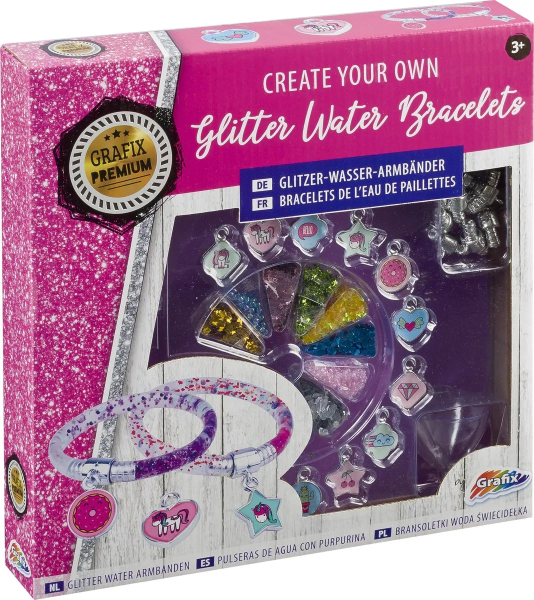 Grafix Glitter Water Armbanden Maken - Knutselen meisjes - Sieraden maken speelgoed