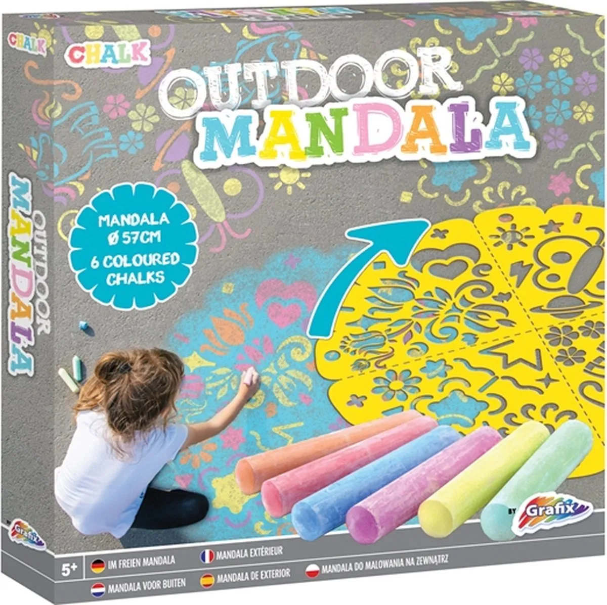 Grafix Outdoor Mandala stoepkrijt speelgoed