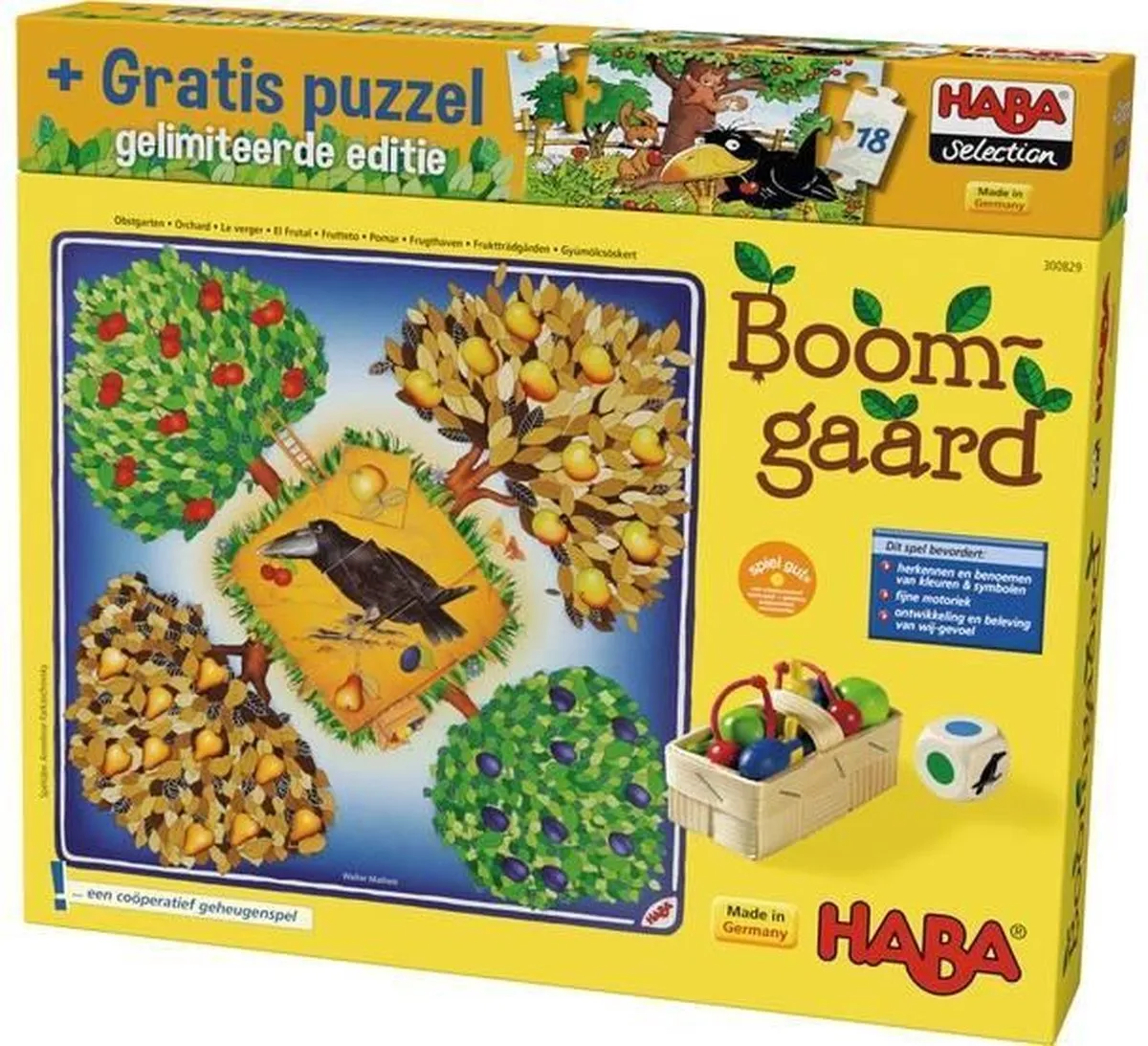 Haba - Spel - De boomgaard + gratis puzzel speelgoed