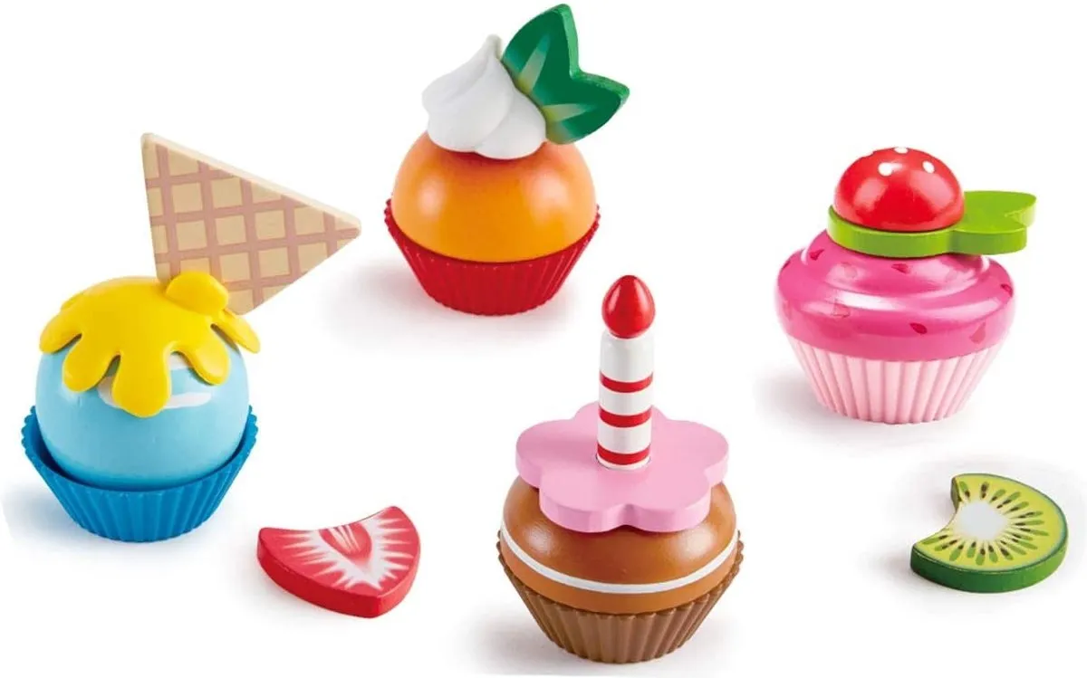 Hape Cupcakes - speelset - 18-delig - vanaf 3 jaar speelgoed
