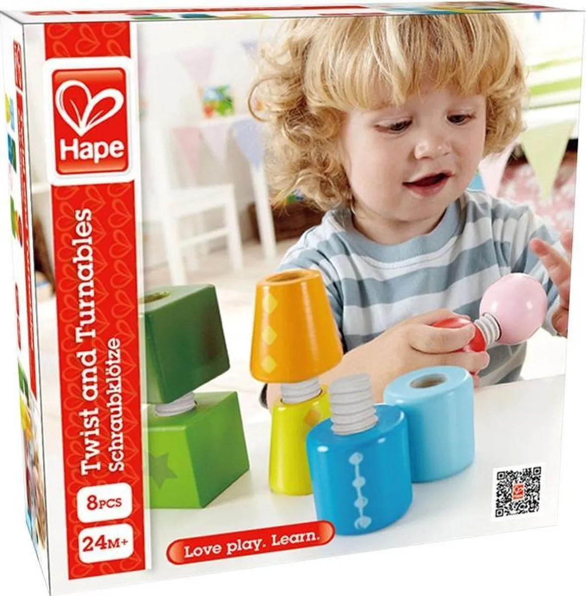 Hape Houten Blokken Twist & Turnables 8-delig speelgoed