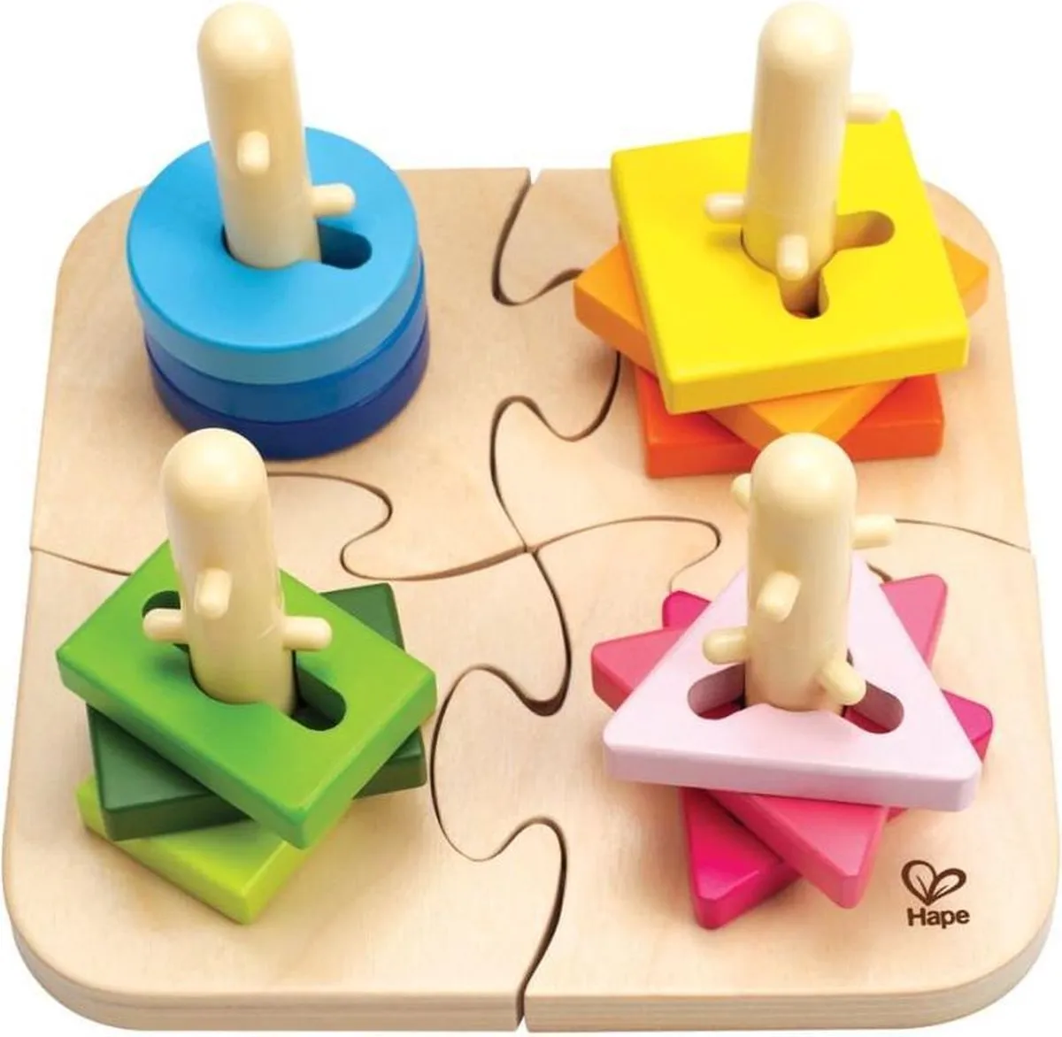 Hape Speelgoed - Vormen en kleuren puzzel - Houten puzzels speelgoed