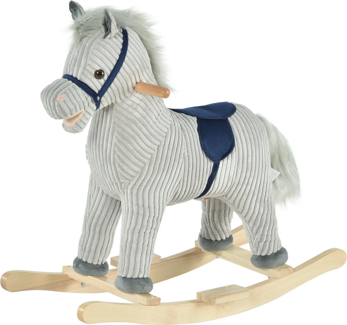 Hobbeldier - Hobbelpaard - Paarden - Speelgoed voor 36-72 maanden - 65L x 32,5W x 61H cm - grijs speelgoed