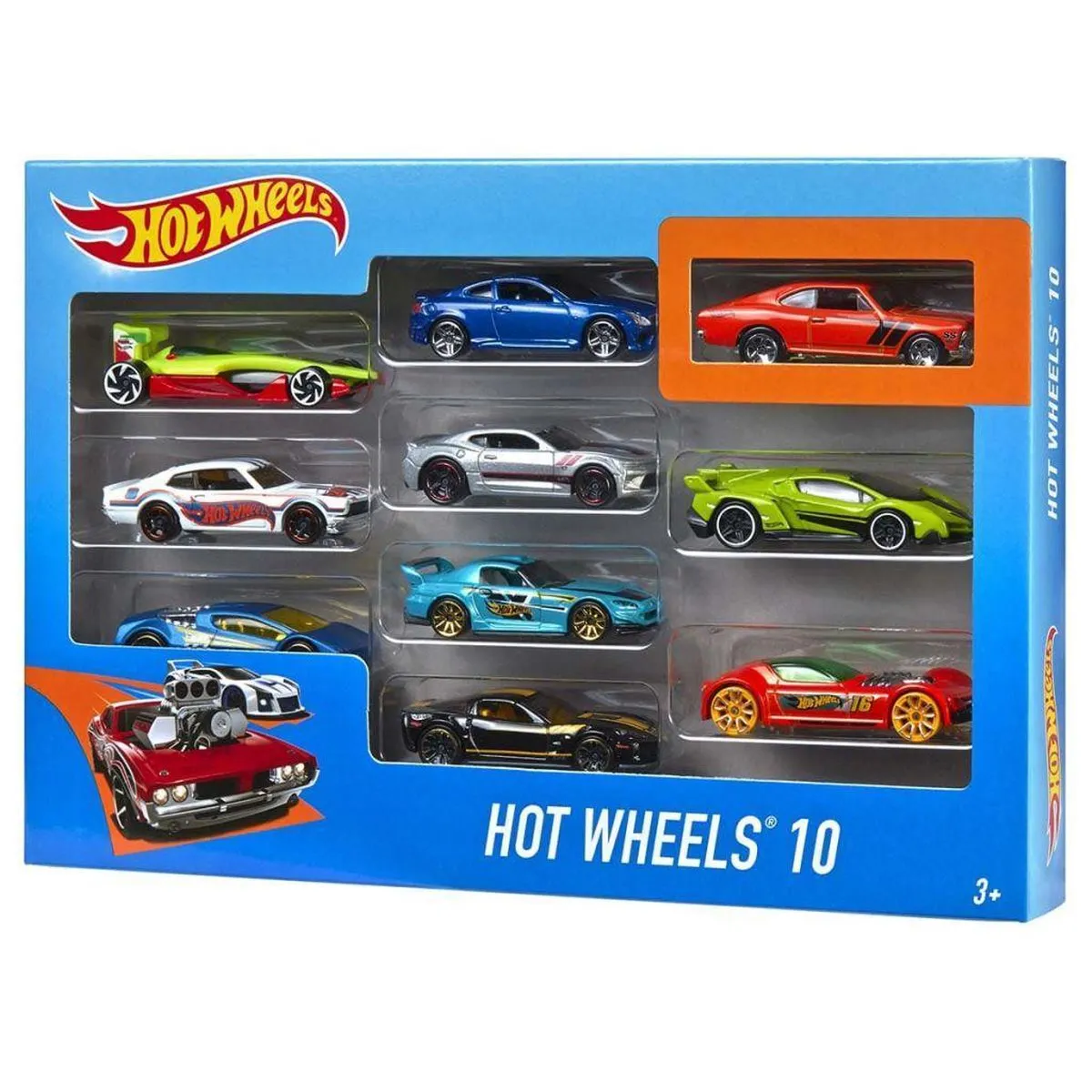Hot Wheels Cadeauset met 10 Auto's - Speelgoedvoertuig speelgoed
