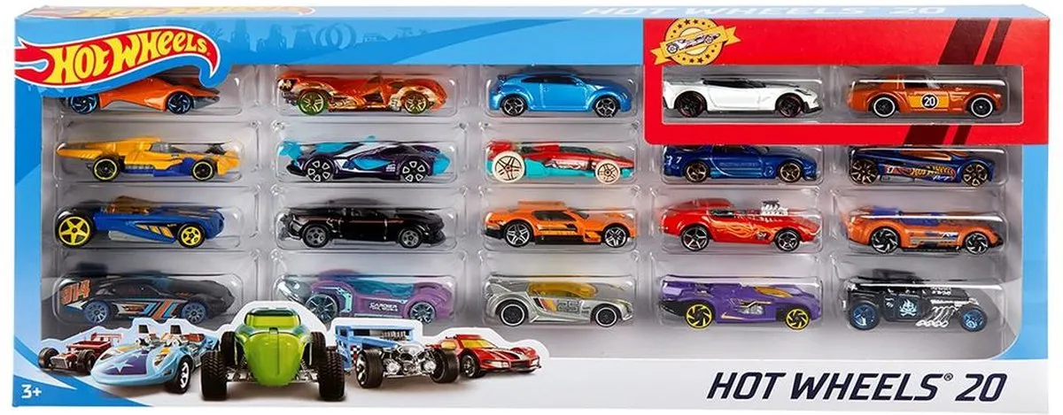 Hot Wheels Cadeauset met 20 Auto's speelgoed