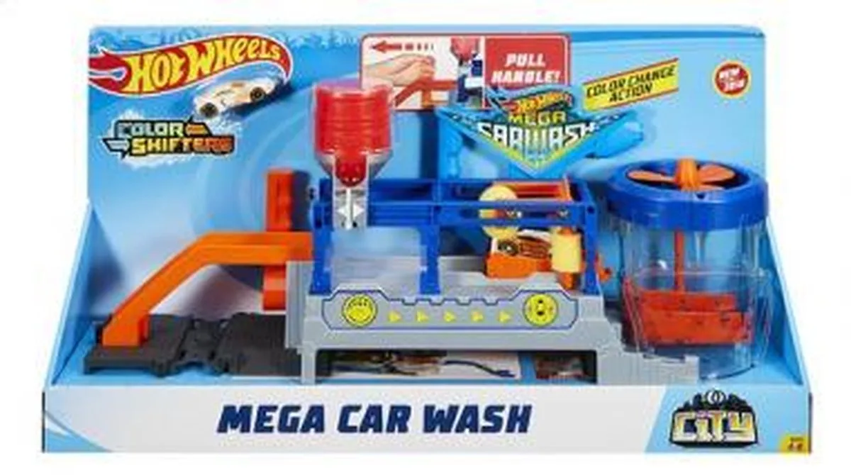 Hot Wheels Ultimate Series Mega Autowasserette - Racebaan met Automatische Transportbaan speelgoed
