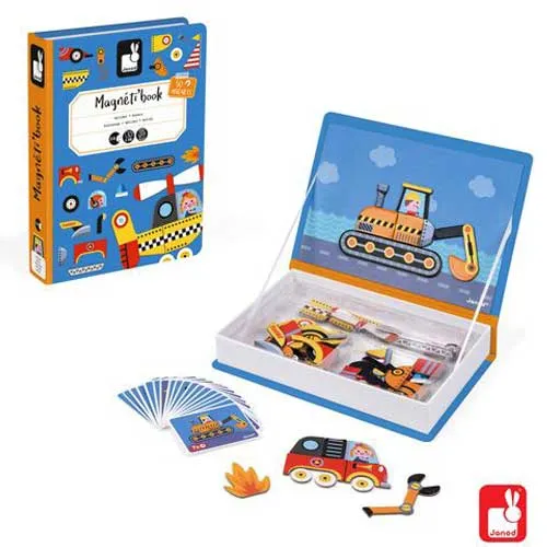 Janod - Magnetibook Racers speelgoed