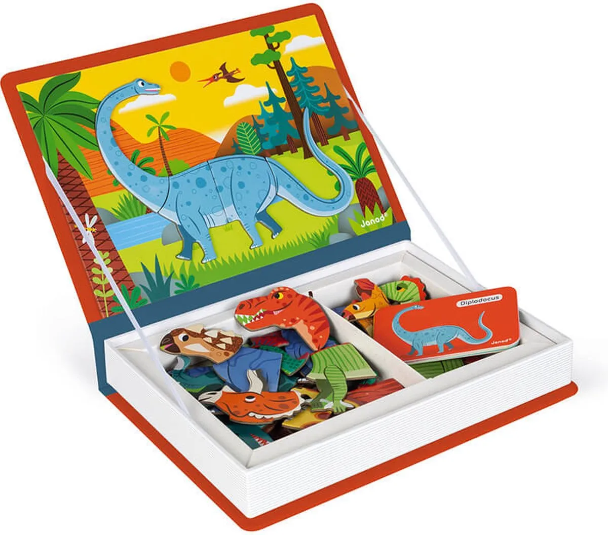 Janod magneetboek Dinosaurussen 50st 3-8jr speelgoed