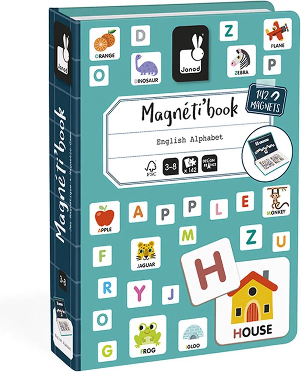 Janod Magnetibook Alfabet Engelstalig - Magneetboek speelgoed