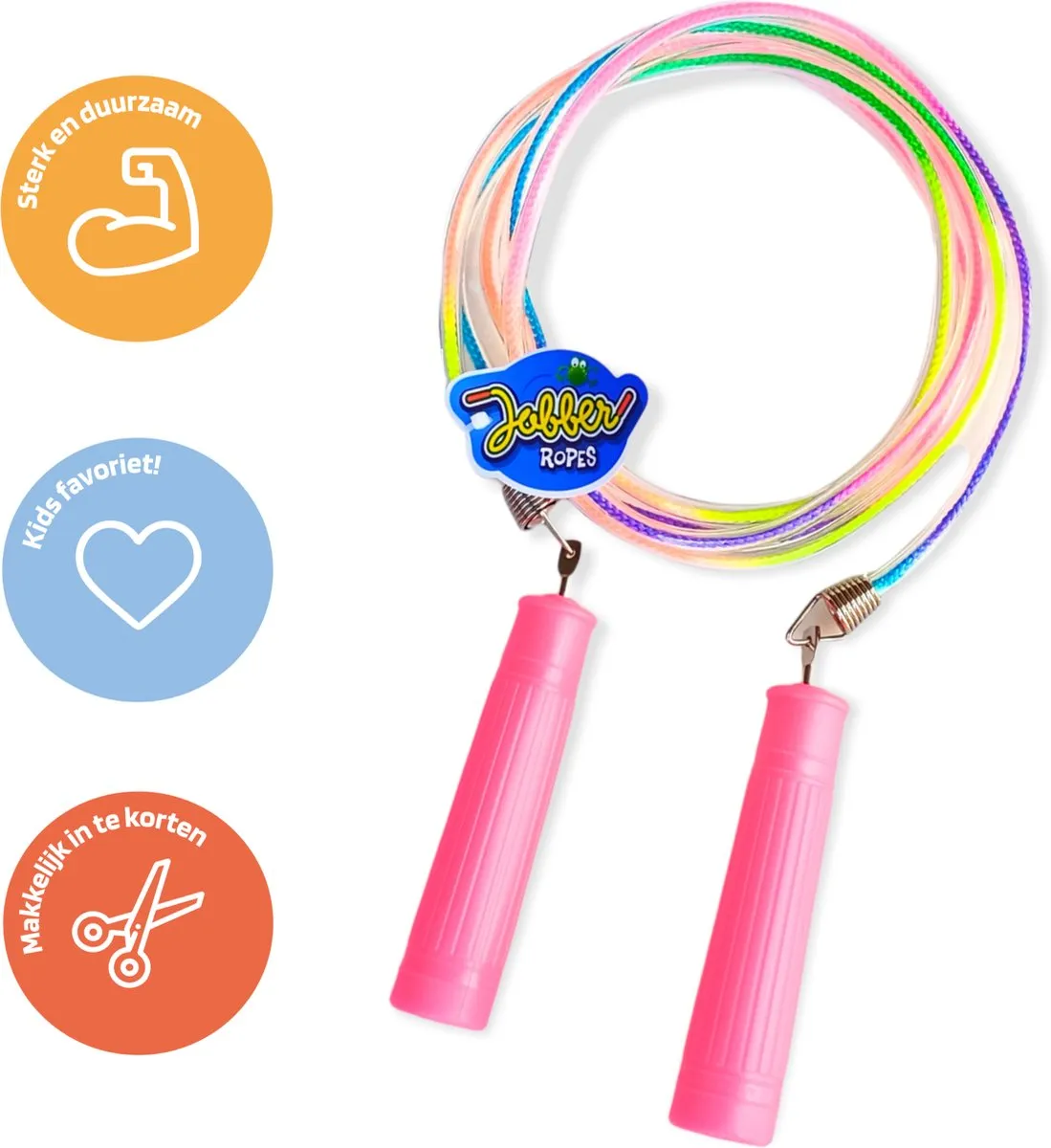 Jobber - Springtouw kinderen - Regenboog - Unicorn - 230 cm speelgoed