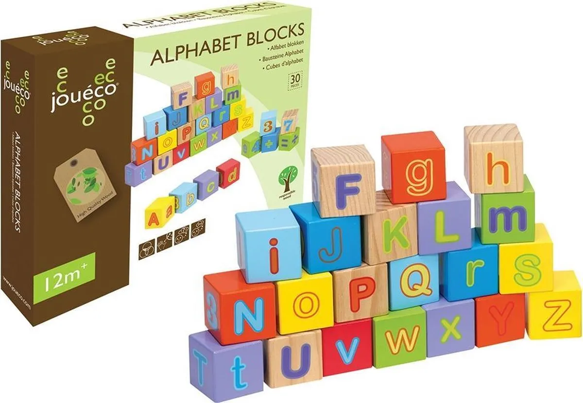 Jouéco Alfabet Blokken  30-delig speelgoed