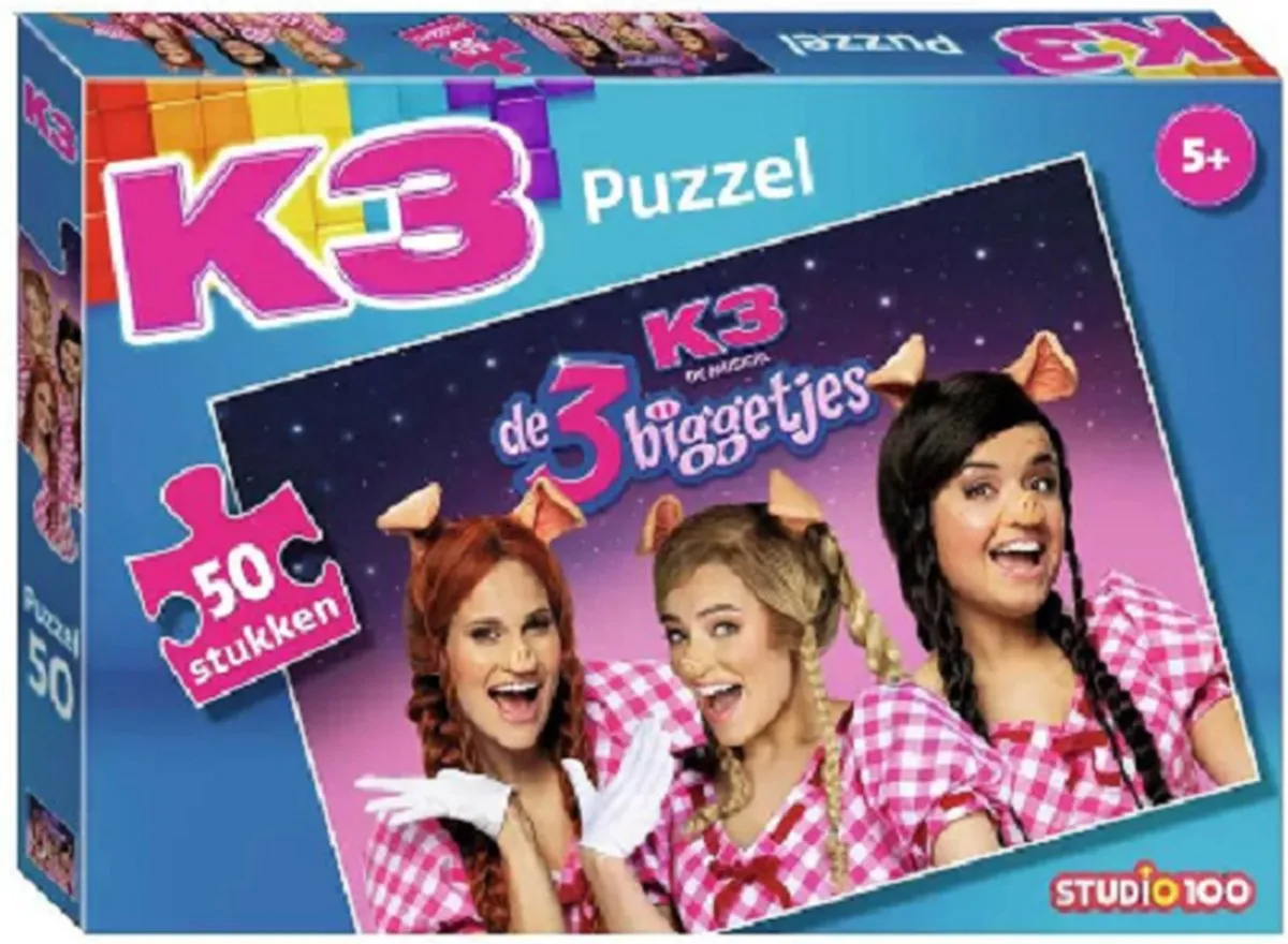 K3 De 3 Biggetjes puzzel 50 stukjes speelgoed