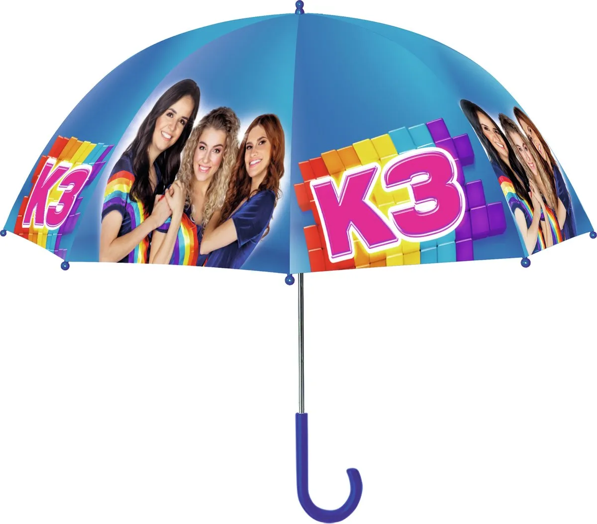 K3 Paraplu - Donkerblauwe regenboog paraplu speelgoed