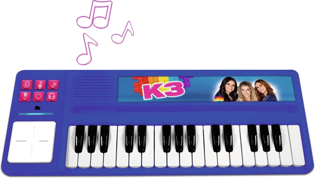 K3 speelgoedinstrument - piano met drumpad - inclusief batterijen speelgoed