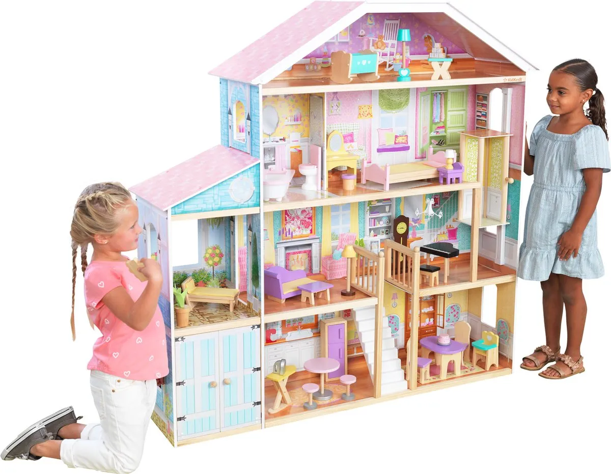 KidKraft Grand View Mansion Poppenhuis met gemakkelijke EZ Kraft Assembly™ speelgoed