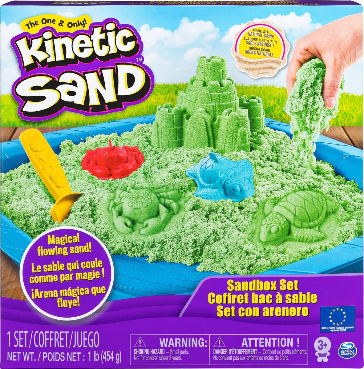 Kinetic Sand - Zandbakspeelset - Groen - 454 g - Sensorisch speelgoed speelgoed