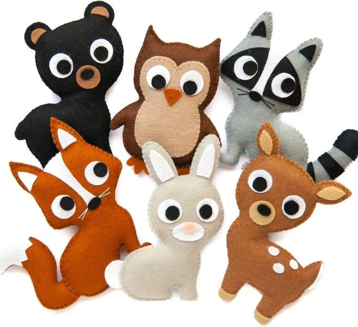 Knutselen Meisjes - Knutselen Jongens - Knutselpakket Meisjes en Jongens - Forest Animals Bosdieren - Naaiset Kinderen - WoodyDoody speelgoed