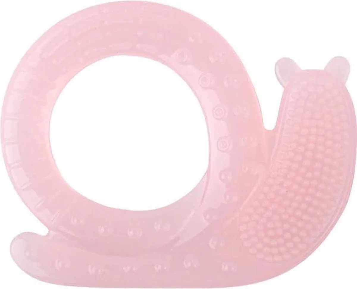 Koelbijtring slak - Roze - Veilig voor baby's - Ice gel - Bijtring - Vaatwasserbestendig - Bijtspeelgoed speelgoed