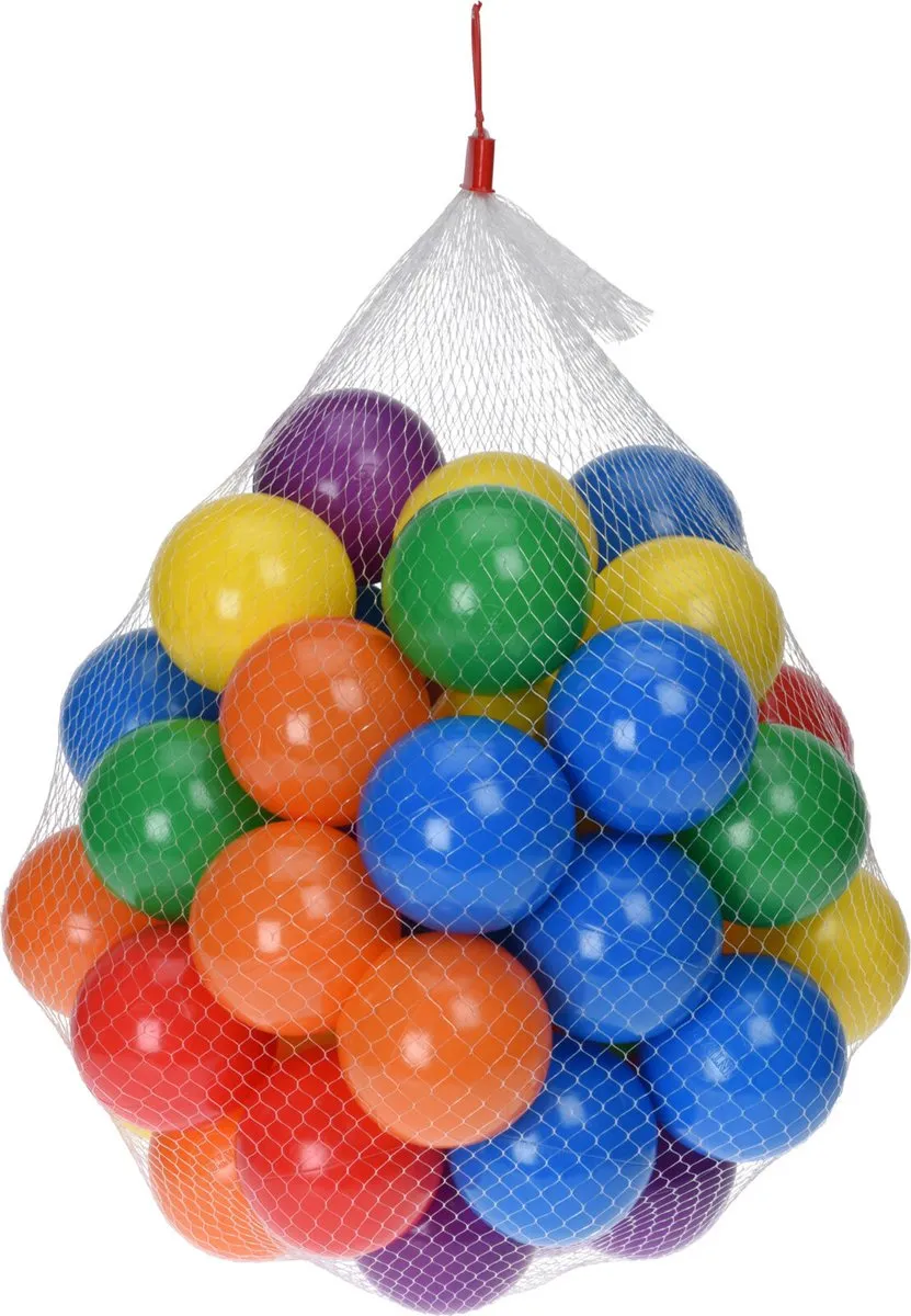 Kunststof ballenbak ballen 50x stuks 6 cm vrolijke kleurenmix - Speelgoed ballenbakballen gekleurd speelgoed