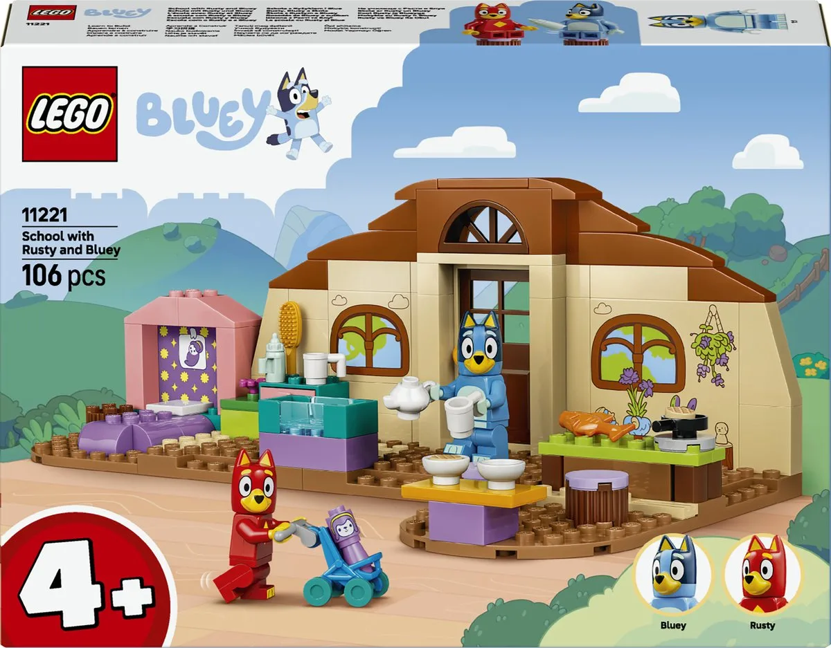 LEGO Bluey School met Rusty en Bluey Speelgoed voor Peuters en Kleuters 11221 speelgoed