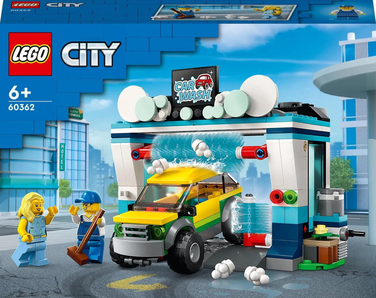 LEGO City Autowasserette Set met Speelgoed Auto - 60362 speelgoed