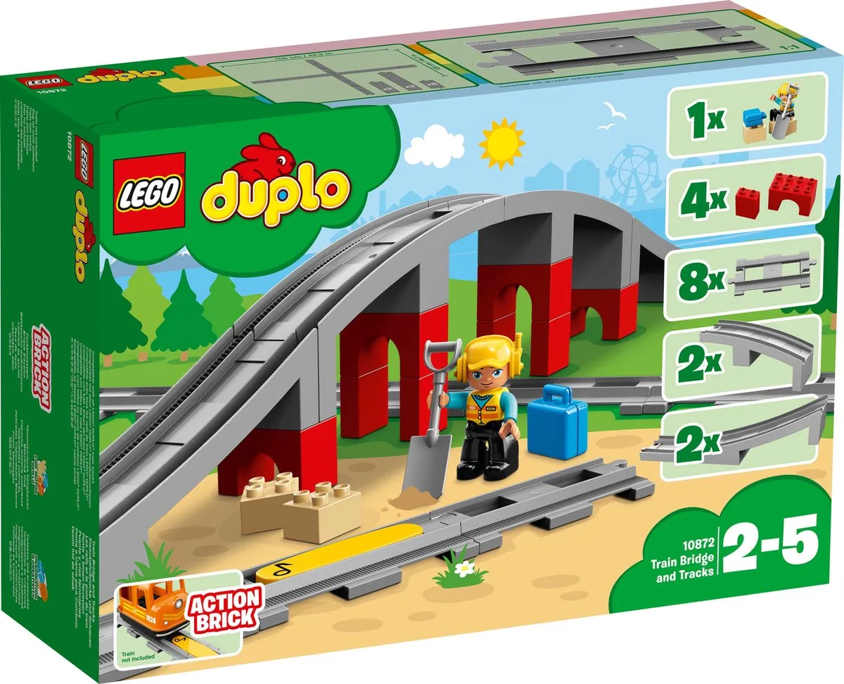 LEGO DUPLO Treinbrug en -rails - 10872 speelgoed
