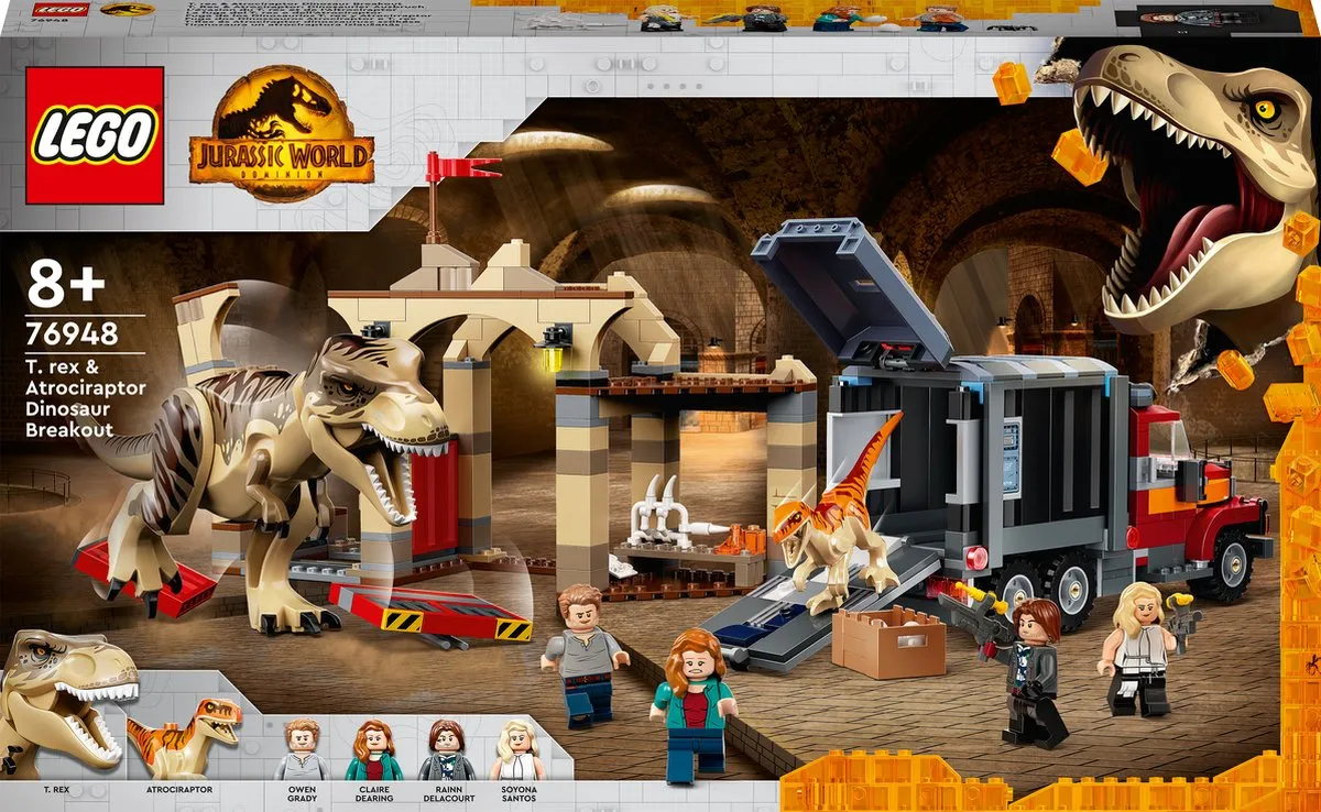 LEGO Jurassic World T. Rex & Atrociraptor Dinosaurus Ontsnapping - 76948 speelgoed
