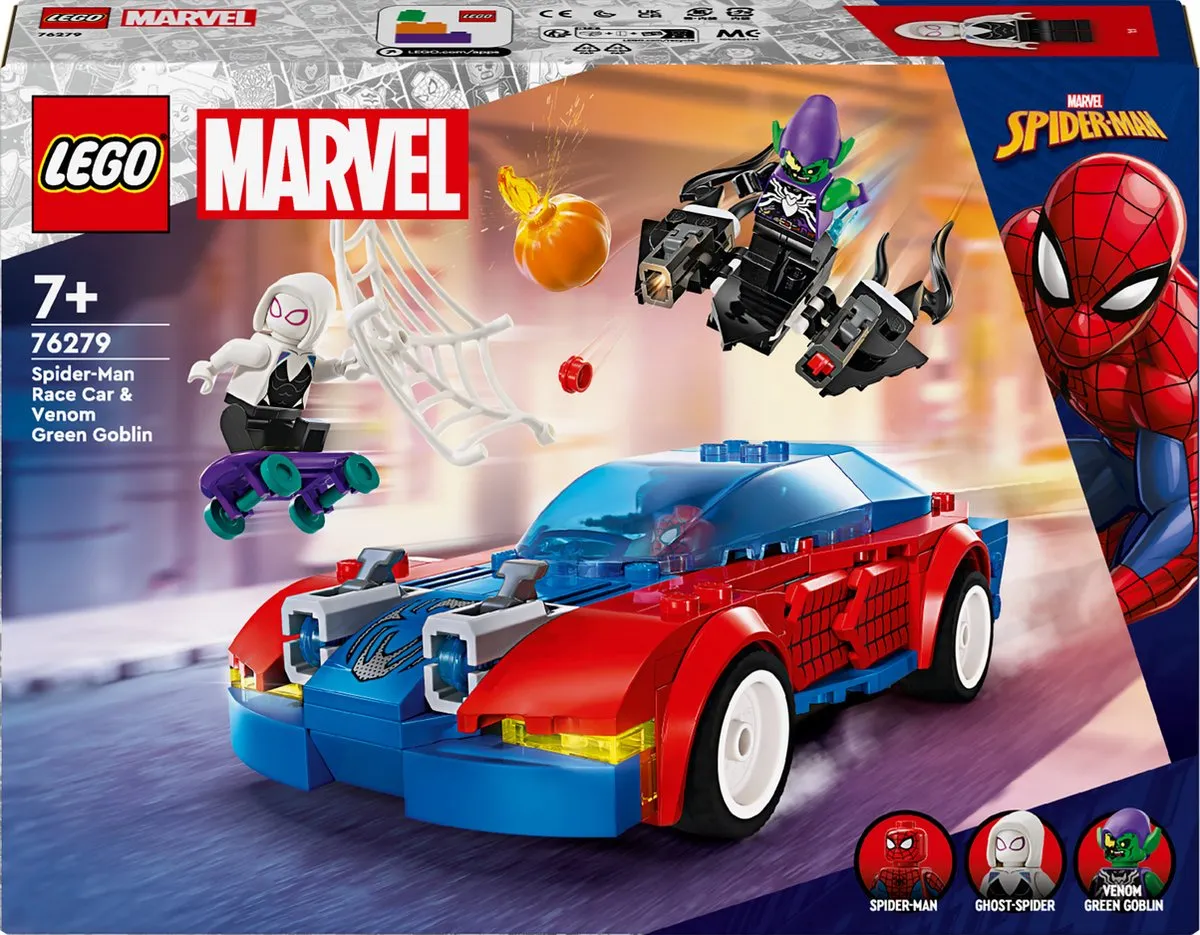 LEGO Marvel Spider-Man racewagen en Venom Green Goblin - 76279 speelgoed